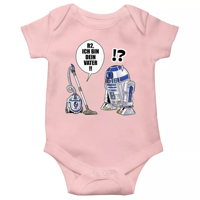 Kurzärmeliger Baby-Bodysuit (Mädchen) Parodie auf Star Wars R2-D2 - Ich Bin Dein Vater