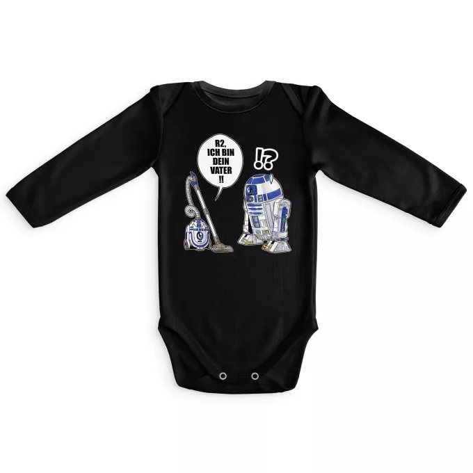 Langärmliges Baby Strampler Parodie auf Star Wars R2-D2 - Ich Bin Dein Vater