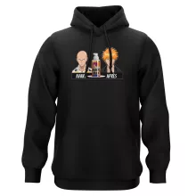 Sweat à capuche Saitama « La solution Miracle pour retrouver une belle chevelure... » – Parodie One-Punch Man