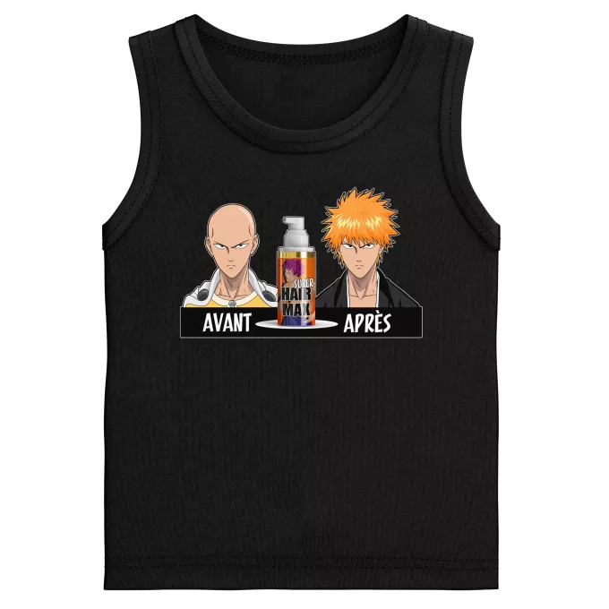 Débardeurs Enfants Garçons Parodie One-Punch Man La solution Miracle pour retrouver une belle chevelure... :) - Saitama, Ichigo Kurosaki