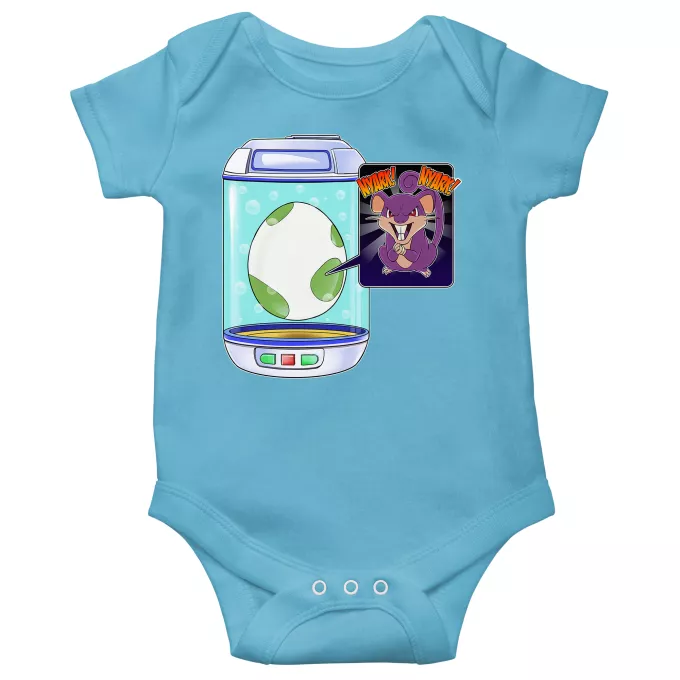 Body baby korta ärmar (pojkar) Parodi Pokémon Rattata