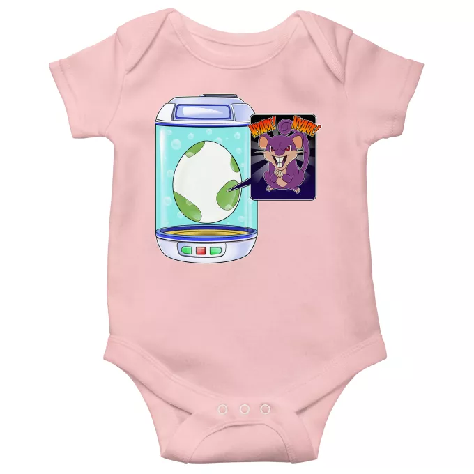 Body baby korta ärmar (flicka) Parodi Pokémon Rattata