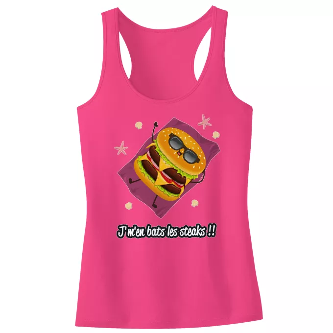 Débardeur Enfant Fille Parodie Funny J'm'en bats les steaks !! - Humoristique - Collection Humour, Fun par Parogeek