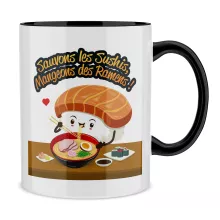 Mug Humoristique « Sauvons les Sushis !! » – Parodie Funny
