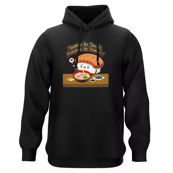 Sweat-shirts à Capuche Parodie Funny Sauvons les Sushis !! - Humoristique - Collection Humour, Japan par Parogeek