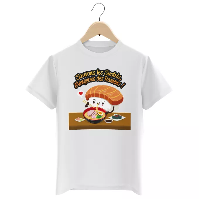 T-shirts Enfants Garçons Parodie Funny Sauvons les Sushis !! - Humoristique - Collection Humour, Japan par Parogeek