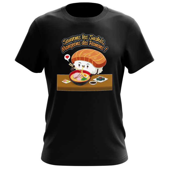 T-shirts Hommes Parodie Funny Sauvons les Sushis !! - Humoristique - Collection Humour, Japan par Parogeek