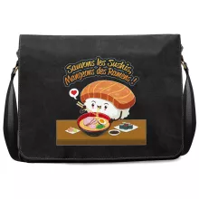 Sac à bandoulière Humoristique « Sauvons les Sushis !! » – Parodie Funny