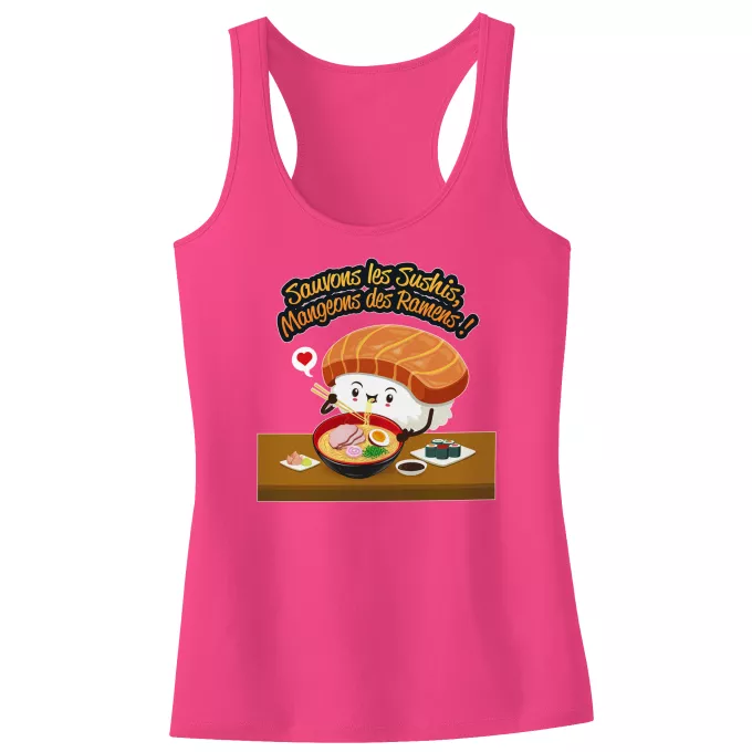 Débardeur Enfant Fille Parodie Funny Sauvons les Sushis !! - Humoristique - Collection Humour, Japan par Parogeek