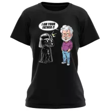Camiseta Mujer Darth Vader “Darth Vader y George Lucas - I am your Father” – Parodia de Star Wars