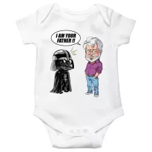 Body bebè Darth Vader “Darth Vader e George Lucas - I am your Father” – Parodia dei Star Wars