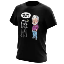 Maglietta Darth Vader “Darth Vader e George Lucas - I am your Father” – Parodia dei Star Wars