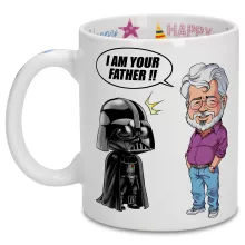Darth Vader Mugg “Darth Vader och George Lucas - I am your Father” – Parodi Stjärnornas krig