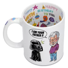 Darth Vader Mugg “Darth Vader och George Lucas - I am your Father” – Parodi Stjärnornas krig