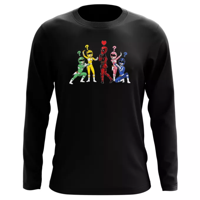 T-Shirts de manga comprida Paródia Deadpool Deadpool e Power Rangers