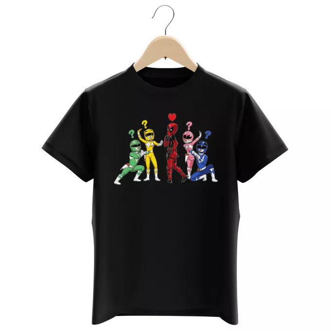 T-shirts crianças rapaz Paródia Deadpool Deadpool e Power Rangers