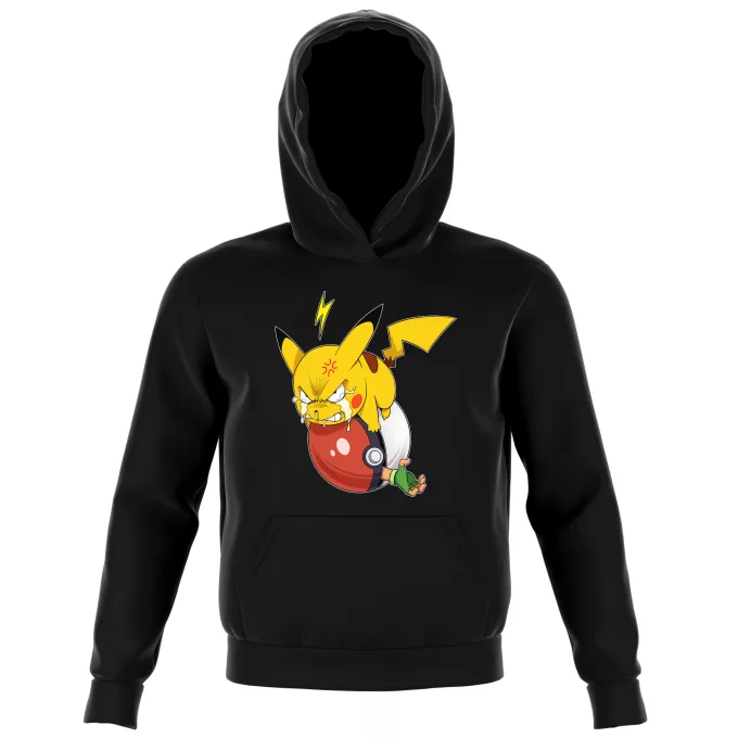 Camisolas com capuz para crianças Paródia Pokémon Pikachu e Ash Ketchum