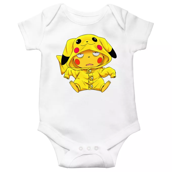 Fatinho de manga curta para bebé Paródia Pokémon Pikachu