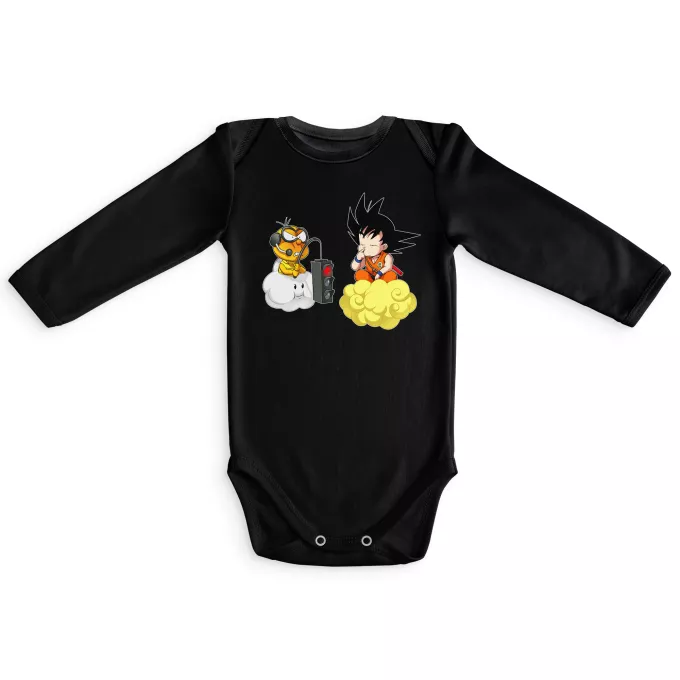 Body bébé manches longues Parodie Super Mario Feu Rouge ;) - Sangoku, Lakitu