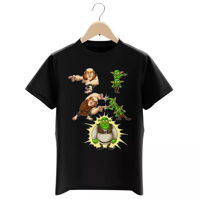 T-shirts för barn Parodi Clash Royale Goblins, Jätte och Shrek