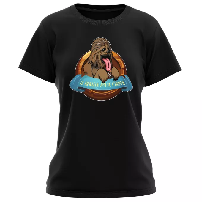 T-shirts Femmes Parodie Star Wars Le Meilleur Ami de l'Homme... - Chewbacca