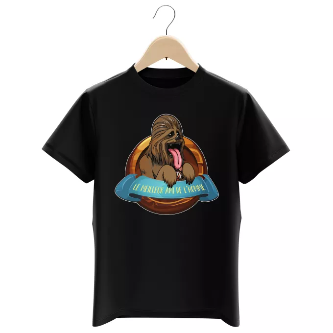 T-shirts Enfants Garçons Parodie Star Wars Le Meilleur Ami de l'Homme... - Chewbacca