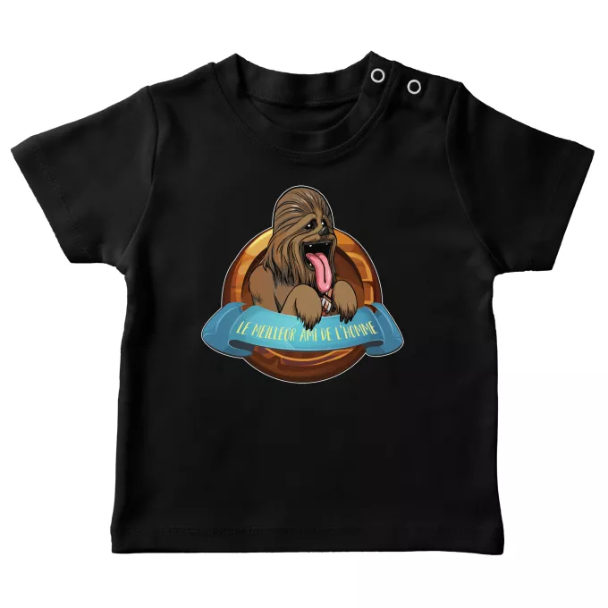 T-shirts bébé Parodie Star Wars Le Meilleur Ami de l'Homme... - Chewbacca