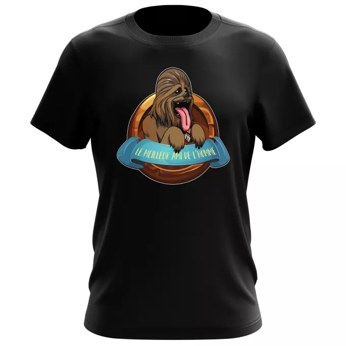 T-shirts Hommes Parodie Star Wars Le Meilleur Ami de l'Homme... - Chewbacca