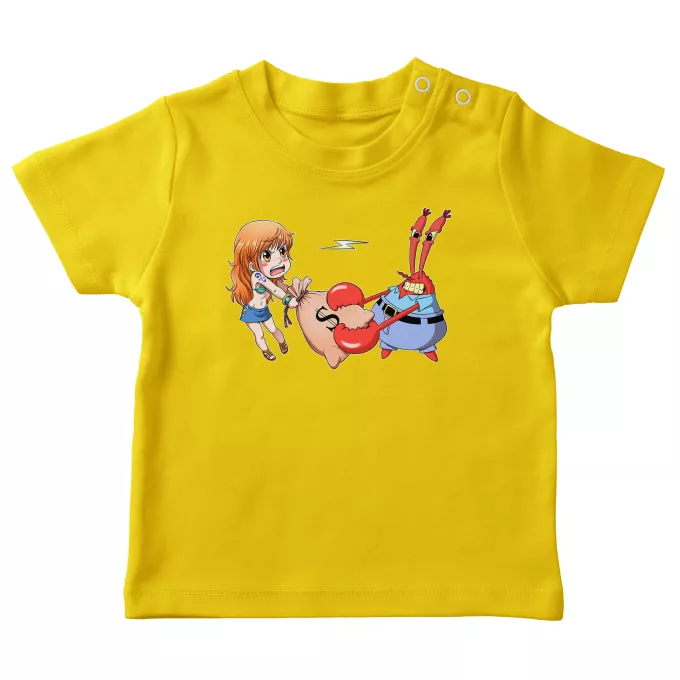 Baby's T-shirts Parody of One Piece Nami and Krabs