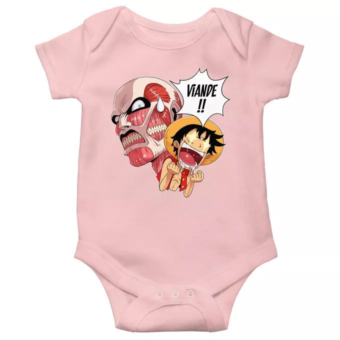 Fatinho de manga curta para bebé (menina) Paródia One Piece