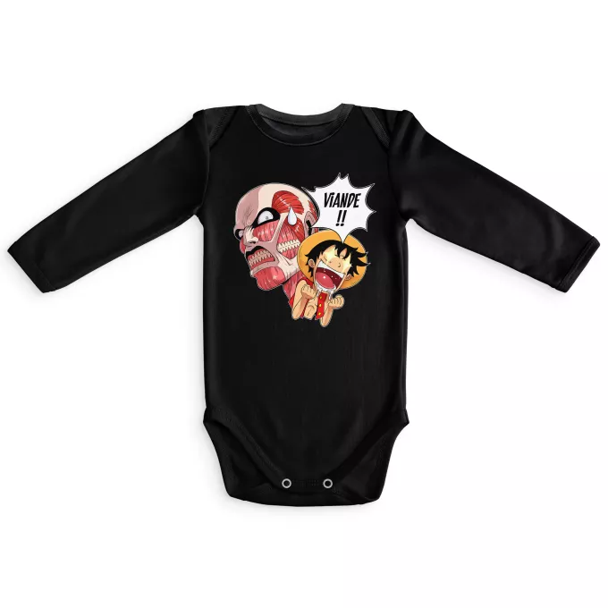 Fatinho de manga comprida para bebé Paródia One Piece