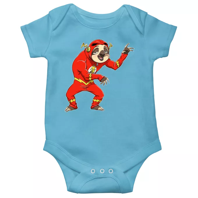 Short-sleeved baby bodysuit (boys) Parody of Flash Flash