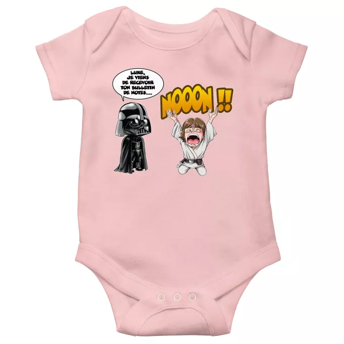 Body bébé manches courtes (Filles) Parodie Star Wars Luke Life Episode I : Un père qui craint :) - Luke Skywalker, Dark Vador