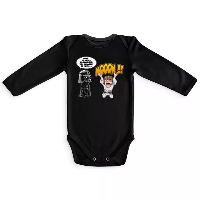 Body bébé manches longues Parodie Star Wars Luke Life Episode I : Un père qui craint :) - Luke Skywalker, Dark Vador