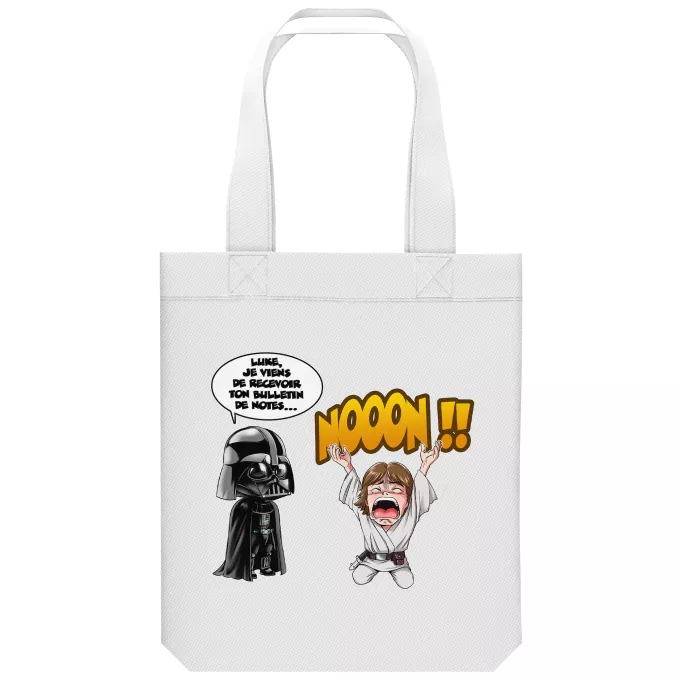 Sac Tote Bag en coton Bio Parodie Star Wars Luke Life Episode I : Un père qui craint :) - Luke Skywalker, Dark Vador