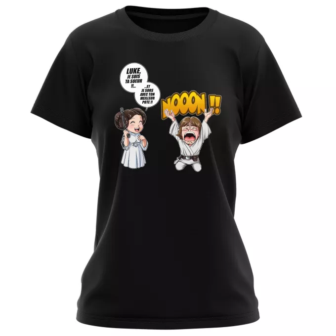 T-shirts Femmes Parodie Star Wars Luke Life Episode II : Une soeur indigne :) - Leila Skywalker