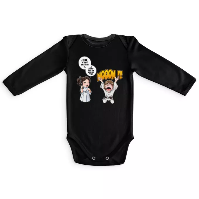 Body bébé manches longues Parodie Star Wars Luke Life Episode II : Une soeur indigne :) - Leila Skywalker