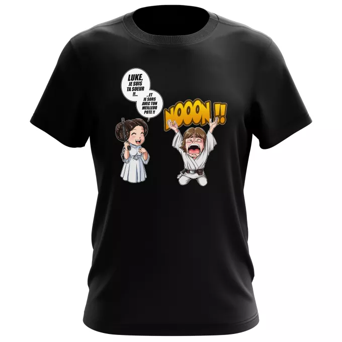 T-shirts Hommes Parodie Star Wars Luke Life Episode II : Une soeur indigne :) - Leila Skywalker