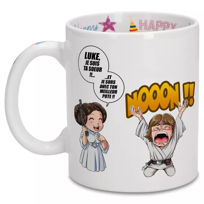 Mugs Anniversaire Parodie Star Wars Luke Life Episode II : Une soeur indigne :) - Leila Skywalker