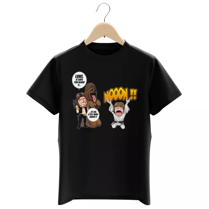 T-shirts Enfants Garçons Parodie Star Wars Luke Life Episode III : Un beauf carrément beauf :) - Luke Skywalker, Chewbacca, Han Solo