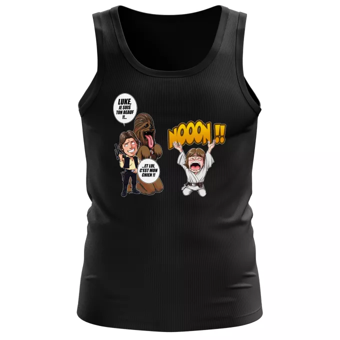 Débardeurs Hommes Parodie Star Wars Luke Life Episode III : Un beauf carrément beauf :) - Luke Skywalker, Chewbacca, Han Solo