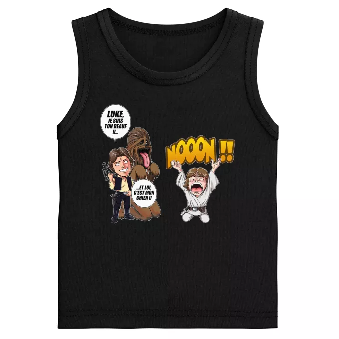 Débardeurs Enfants Garçons Parodie Star Wars Luke Life Episode III : Un beauf carrément beauf :) - Luke Skywalker, Chewbacca, Han Solo