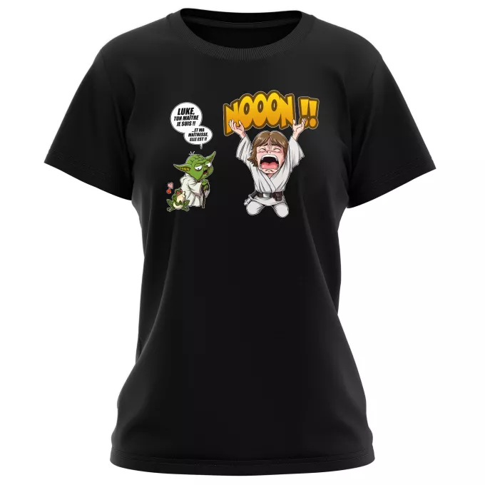 T-shirts Femmes Parodie Star Wars Luke Life Episode IV : le Maître... - Yoda, Luke Skywalker