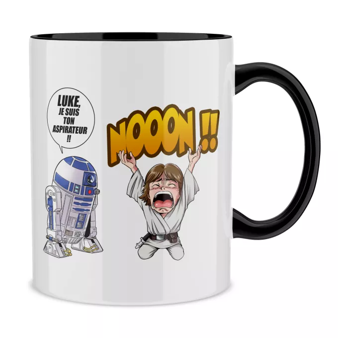 Mugs Parodie Star Wars Luke Life Episode V : un robot...ménager !! - Luke Skywalker, R2-D2