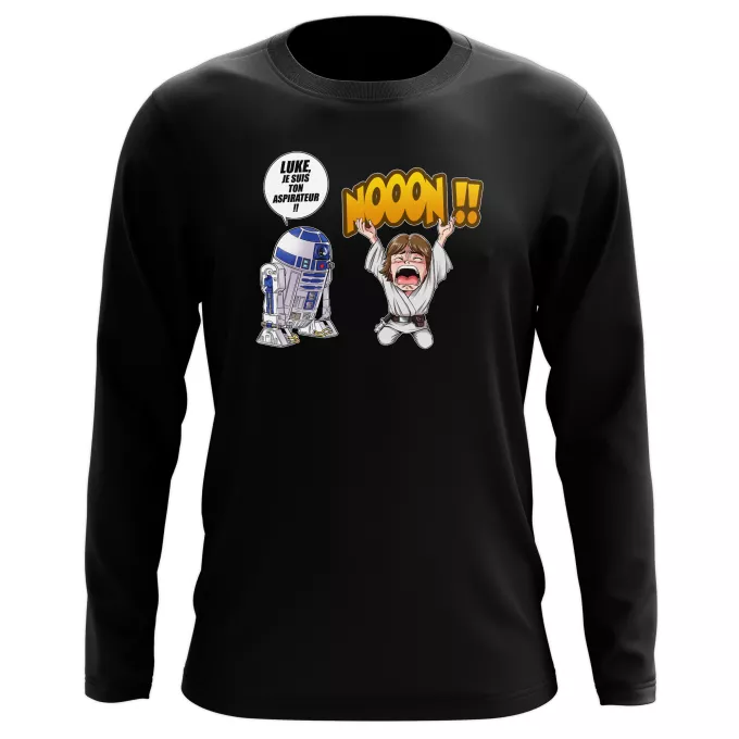 T-Shirts manches longues Parodie Star Wars Luke Life Episode V : un robot...ménager !! - Luke Skywalker, R2-D2