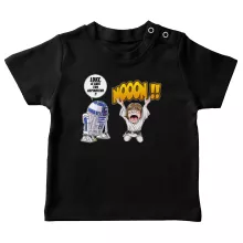 T-shirt bébé Luke Skywalker « Luke Life Episode V : un robot...ménager !! » – Parodie Star Wars
