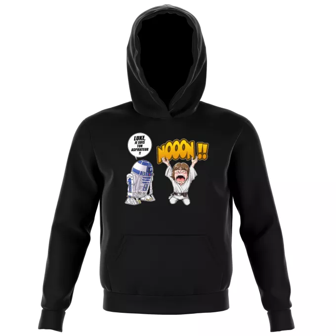 Sweat-shirts à Capuche Enfant Parodie Star Wars Luke Life Episode V : un robot...ménager !! - Luke Skywalker, R2-D2