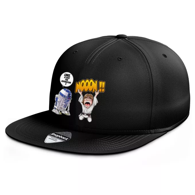 Casquette Rap Snapback Parodie Star Wars Luke Life Episode V : un robot...ménager !! - Luke Skywalker, R2-D2