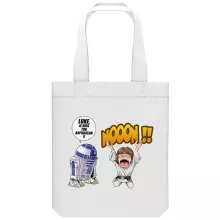 totebag Luke Skywalker « Luke Life Episode V : un robot...ménager !! » – Parodie Star Wars