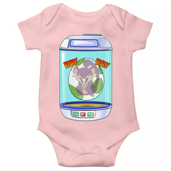 Body baby korta ärmar (flicka) Parodi Pokémon Rattata